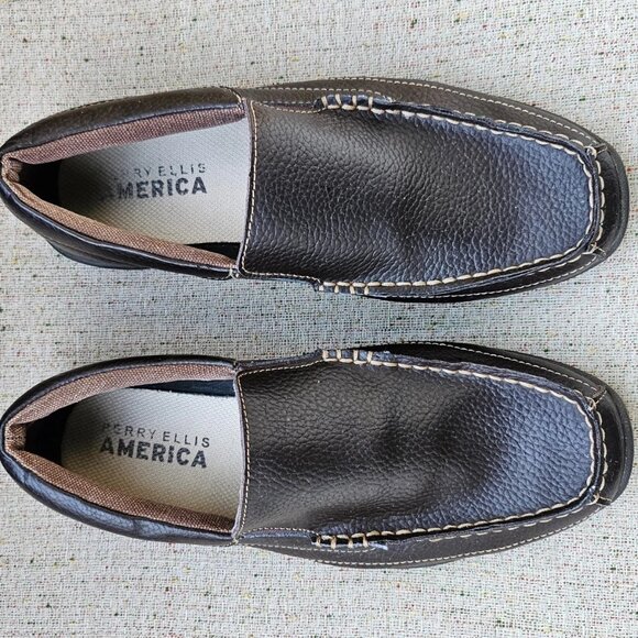Perry Ellis Men Shoes Slip On Loafer Brown Leather Upper SOHO Size 8.5US main image 9